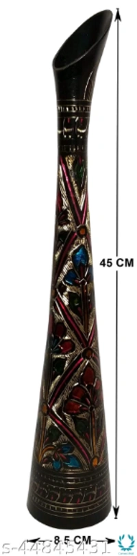 MOZO HUB Hand Crafted sleek and long Brass Flower Vase